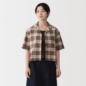 Women's Organic Cotton Madras Check Short Sleeve Shirt